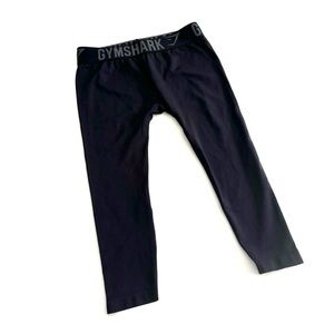 Gymshark Logo cropped leggings black gripper waistband Women's size‎ S NWOT